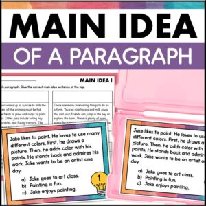 main idea task cards